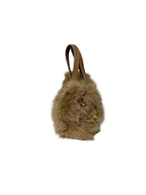 Carica l&#39;immagine nel visualizzatore di Gallery, Massimo Braccialini borsa linea fur in pelliccia manico in pelle beige
