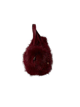 Carica l&#39;immagine nel visualizzatore di Gallery, Massimo Braccialini borsa linea fur in pelliccia manico in pelle rosso
