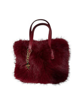 Carica l&#39;immagine nel visualizzatore di Gallery, Massimo Braccialini borsa linea fur in pelliccia manico in pelle rosso
