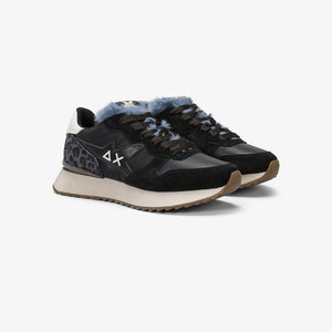Sun68 Sneakers donna Stargirl Animalier pelliccetta in nylon e suede