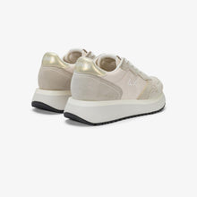 Carica l'immagine nel visualizzatore di Gallery, Sun68 Sneakers donna Big Ally Gold in suede e nylon bianco panna
