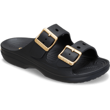 Carica l'immagine nel visualizzatore di Gallery, CROCS donna nere fibbie oro Saturday Metallic Buckle Sandal W
