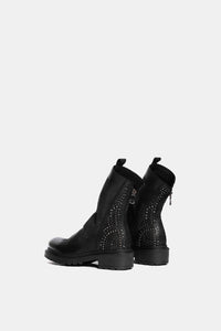 Metisse Tronchetti donna in nabuk nero retro strass
