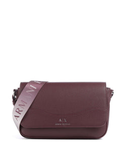 Armani Exchange borsa bordeaux piccola con tracolla logata