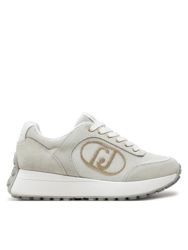 Liu Jo sneakers in suede e brighty mesh bianche e grigie