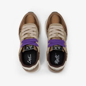 Sun68 Sneakers donna Big Ally Glitter in similpelle e suede animalier glitter