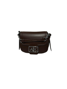 Armani Exchange mini bag stondata con logo marrone scuro