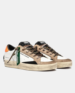 CRIME LONDON sneakers uomo sk8 deluxe burnt camo bianche/beige