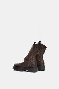 Metisse Tronchetti donna in nabuk marrone retro strass