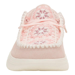 HEYDUDE Wendy comf suede crochet uncinetto fiori rosa