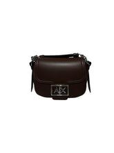 Carica l&#39;immagine nel visualizzatore di Gallery, Armani Exchange mini bag stondata con logo marrone scuro
