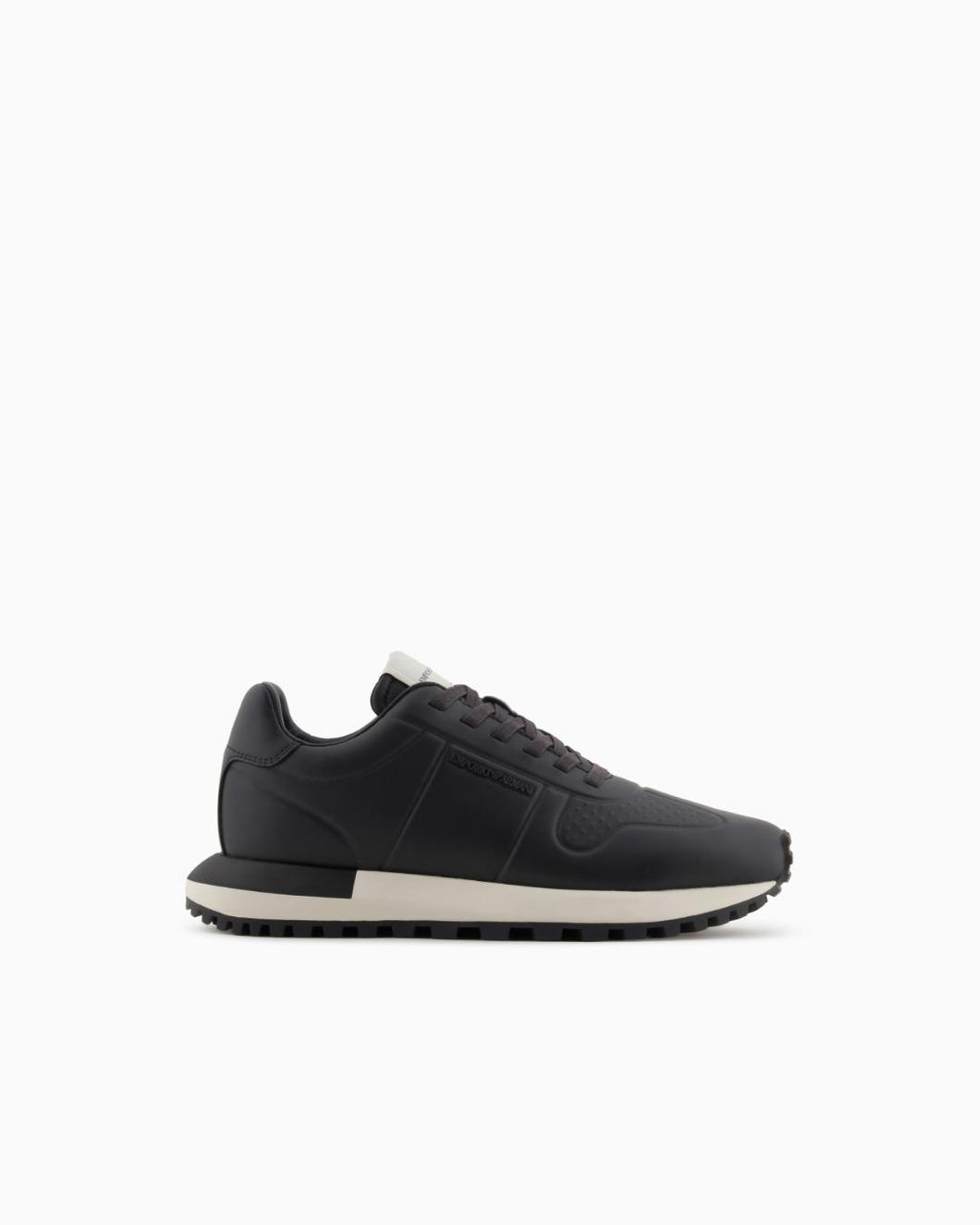 Emporio Armani Sneakers in pelle con dettagli termoformati nere