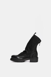 Metisse Tronchetti donna in nabuk nero retro strass