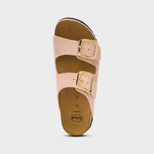 Carica l'immagine nel visualizzatore di Gallery, Scholl sandali noelle donna regolabili rosa scamosciati fibbia oro
