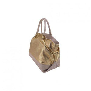 MBRC Borsa grande donna a mano linea chiodo dorata con borchie C164