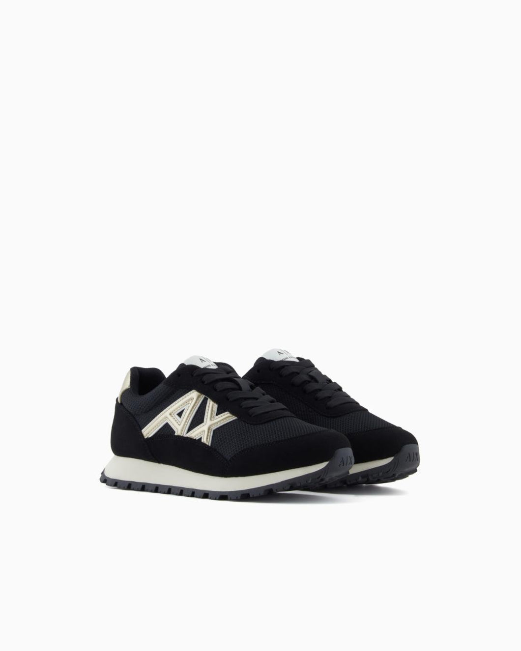 Armani Exchange Sneakers uomo nere logo oro