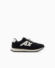 Carica l&#39;immagine nel visualizzatore di Gallery, Armani Exchange Sneakers uomo nere logo bianco
