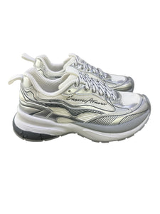 Emporio Armani Sneakers in mesh co dettagli laminati e logo signature