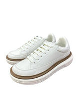 Carica l&#39;immagine nel visualizzatore di Gallery, Emporio Armani Sneakers in pelle uomo bianche con maxi aquila bluette
