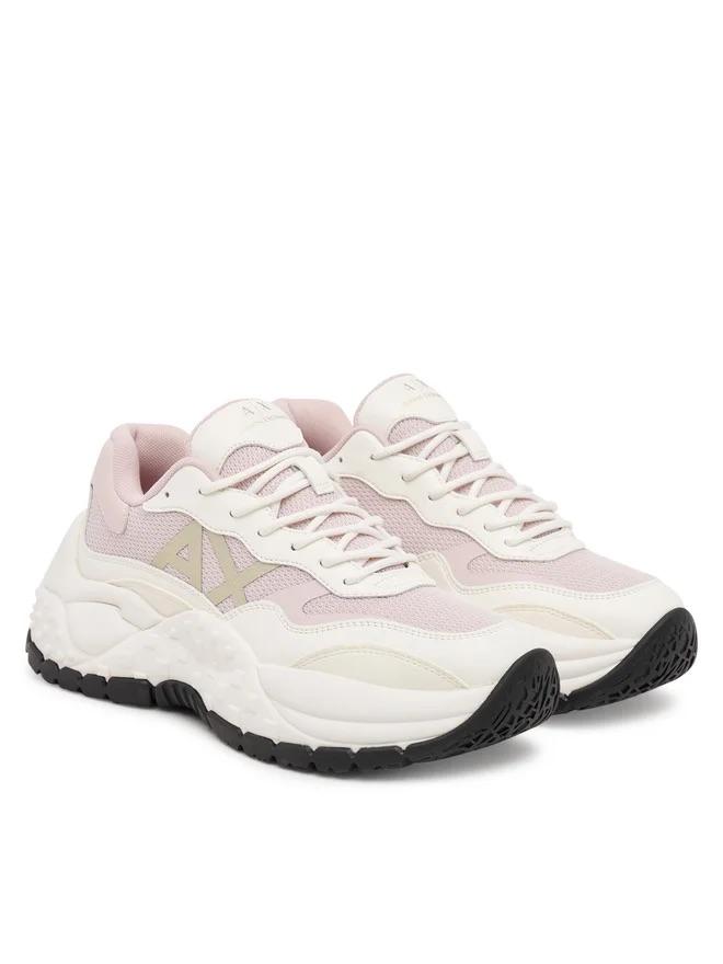 Armani Exchange Sneakers donna chunky rosa e bianche