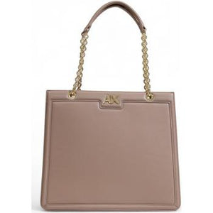 Armani Exchange Tote bag con manici in catena tortora grande