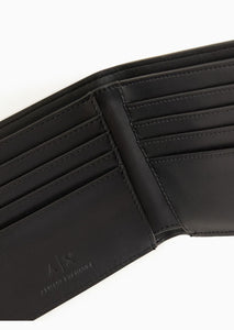 Armani Exchange portafoglio nero logo all-over portacarte