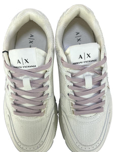 Armani Exchange Sneakers donna leggere bianche e rosa