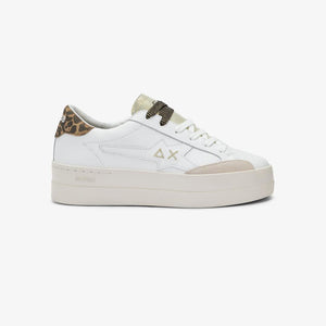 Sun68 Sneakers donna Big katy leather bianche retro leopardato