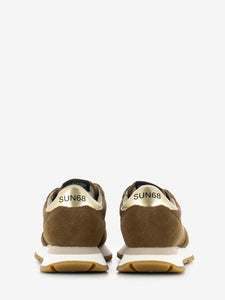 Sun68 Sneakers donna Ally Gold Silver in nylon e suede volpe