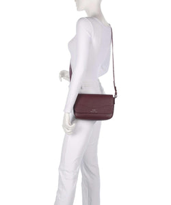 Armani Exchange borsa bordeaux piccola con tracolla logata