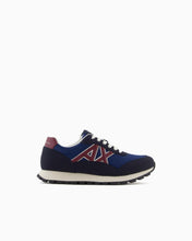 Carica l&#39;immagine nel visualizzatore di Gallery, Armani Exchange Sneakers uomo blu logo rosso

