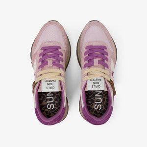 Sun68 Sneakers donna Ally Vintage in nylon e suede rosa scuro