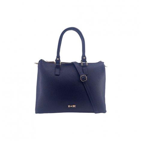 MBRC borsa a mano con tracolla grande blu con 3 scomparti in pelle C157