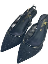 Carica l'immagine nel visualizzatore di Gallery, Braccialini decollète slingback donna nere a rete
