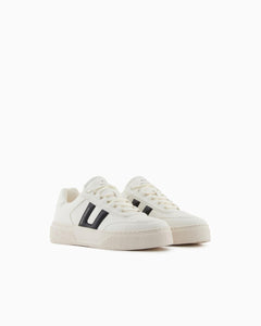 Armani Exchange Sneakers uomo bianche con platform e fascia nera