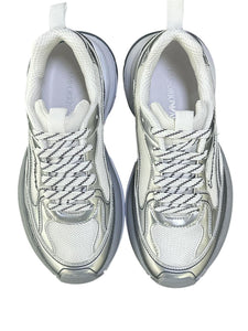 Emporio Armani Sneakers in mesh co dettagli laminati e logo signature