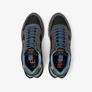 Sun68 Sneakers Uomo Fire & Camping in cordura e suede nere