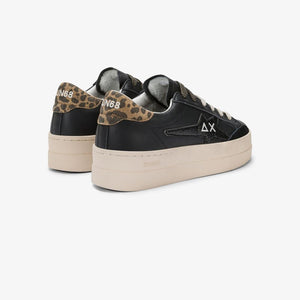 Sun68 Sneakers donna Big katy leather nere retro leopardato