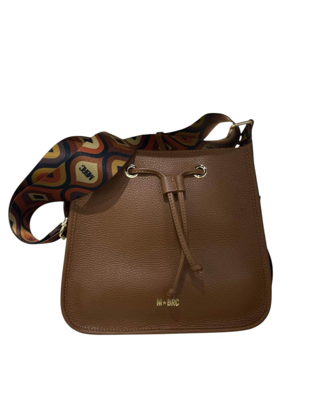 MBRC Borsa a secchiello donna cuoio tracolla fantasia