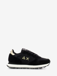 Sun68 Sneakers donna Ally Gold Silver in nylon e suede nere