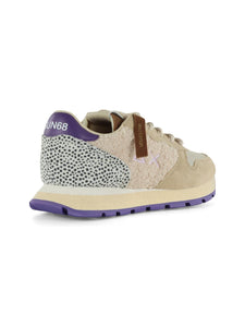 Sun68 Sneakers donna Ally Winter in suede e teddy bianco panna