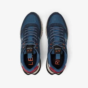 Sun68 Sneakers Uomo Fire & Camping in cordura e suede navy blue