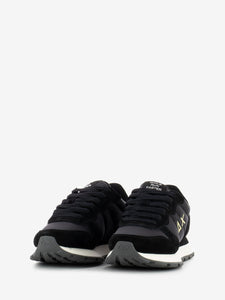 Sun68 Sneakers donna Ally Gold Silver in nylon e suede nere