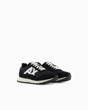 Carica l&#39;immagine nel visualizzatore di Gallery, Armani Exchange Sneakers uomo nere logo bianco
