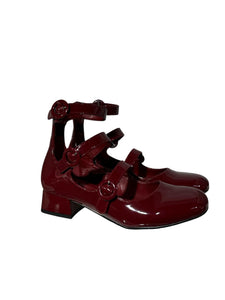 Braccialini scarpe Mary Jane rosso ciliegia