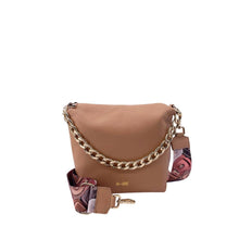 Carica l'immagine nel visualizzatore di Gallery, MBRC Borsa a Tracolla Donna in Pelle Camel con Catena Oro
