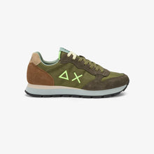 Carica l'immagine nel visualizzatore di Gallery, Sun68 Sneakers Uomo Tom Multicolor in nylon e suede verde militare

