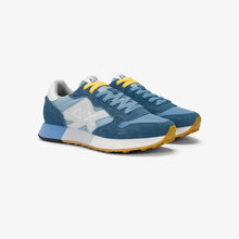 Carica l'immagine nel visualizzatore di Gallery, Sun68 Sneakers Uomo Jaki Bicolor in nylon e suede avio scuro/verde salvia
