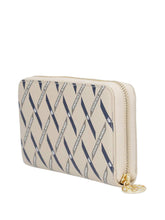 Carica l'immagine nel visualizzatore di Gallery, Armani Exchange portafoglio donna beige logo all-over blu
