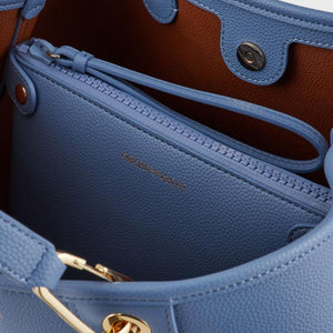 Emporio Armani Shopper MyEA Bag media stampa cervo color denim